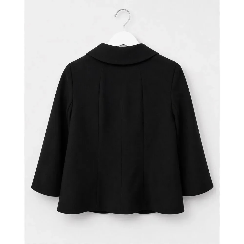 Ava & Grace Black Cropped Jacket Blazer Cape Sleeve Career Office Chic Size Smal - Picture 5 of 5